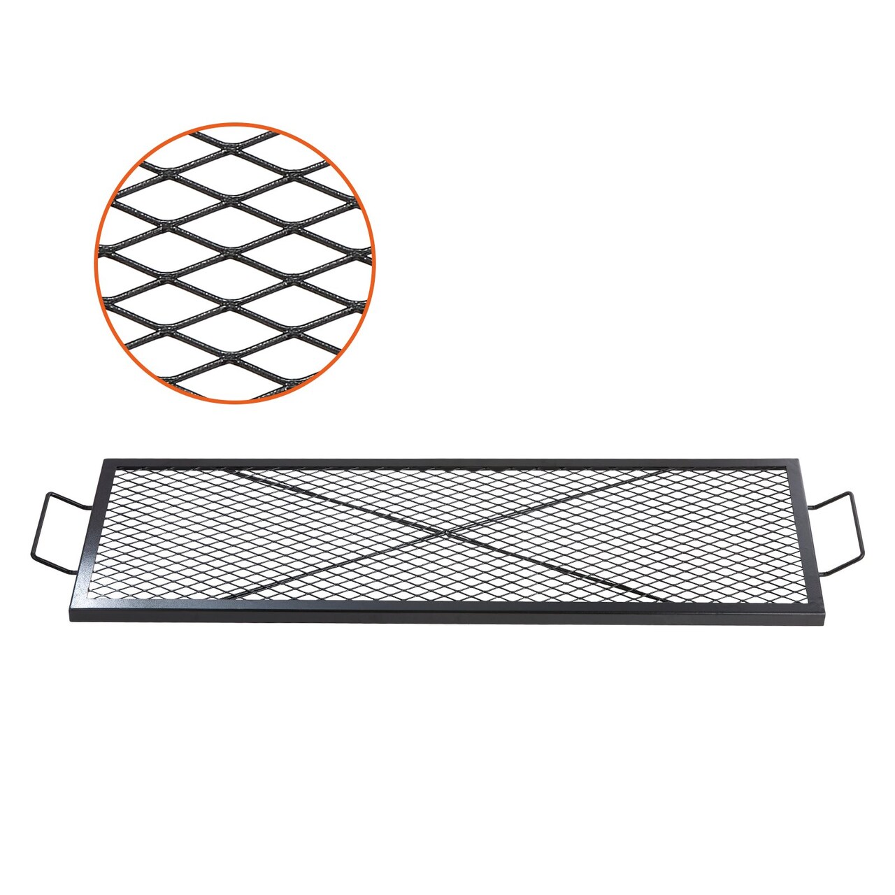 44 Inch X-Marks Fire Pit Grill Grate Heavy Duty Steel Campfire BBQ Cooking Grid